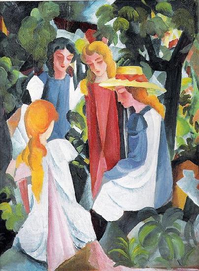 August Macke Vier Madchen France oil painting art